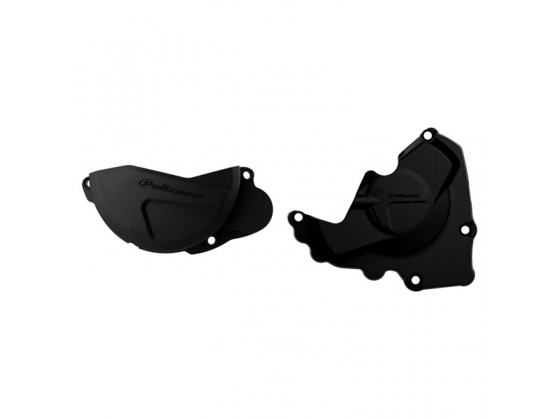 Clutch and ignition cover protector kit POLISPORT 90955 Negru