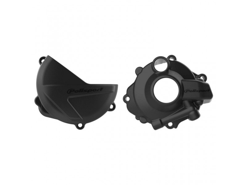 Clutch and ignition cover protector kit POLISPORT 90957 Negru