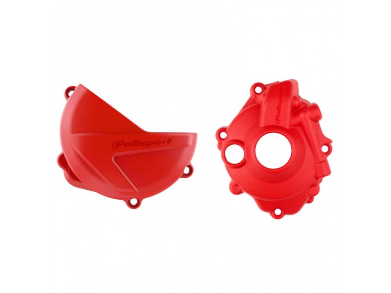 Clutch and ignition cover protector kit POLISPORT 90958 Rosu