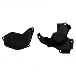 Clutch and ignition cover protector kit POLISPORT 90959 Negru