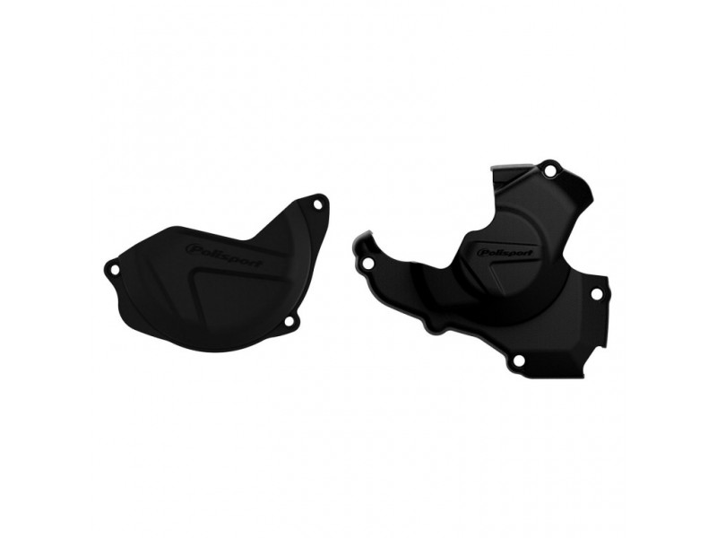 Clutch and ignition cover protector kit POLISPORT 90959 Negru