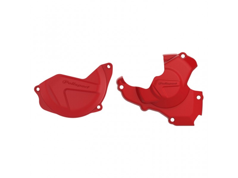 Clutch and ignition cover protector kit POLISPORT 90960 Rosu
