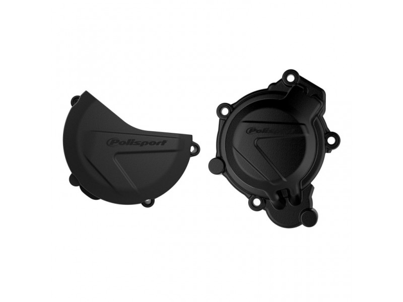 Clutch and ignition cover protector kit POLISPORT 90963 Negru