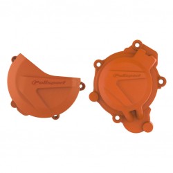 Clutch and ignition cover protector kit POLISPORT 90964 Portocaliu