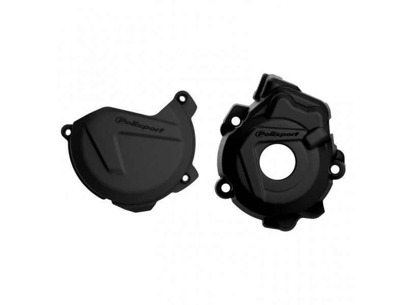 Clutch and ignition cover protector kit POLISPORT 90970 Negru
