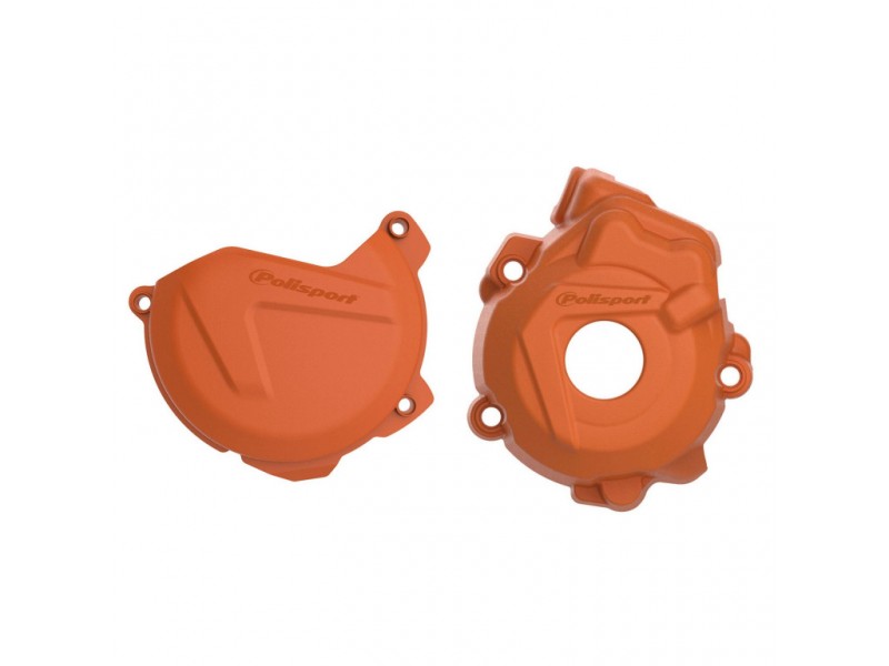 Clutch and ignition cover protector kit POLISPORT 90971 Portocaliu