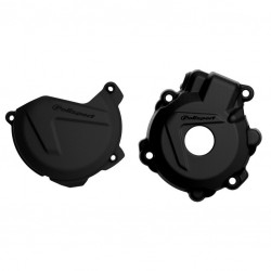 Clutch and ignition cover protector kit POLISPORT 90978 Negru