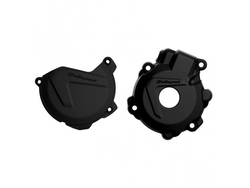 Clutch and ignition cover protector kit POLISPORT 90978 Negru