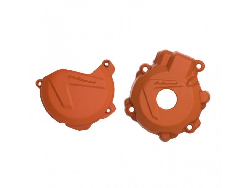 Clutch and ignition cover protector kit POLISPORT 90979 Portocaliu