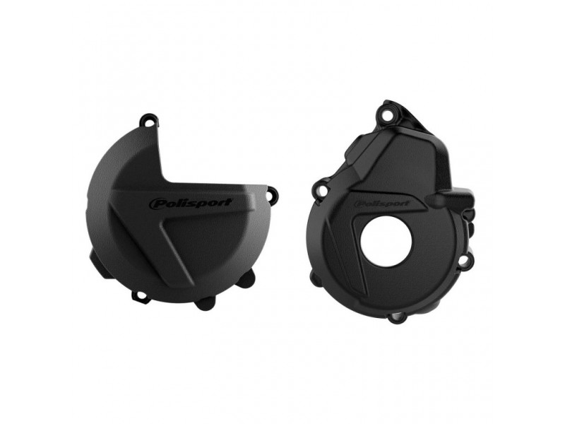 Clutch and ignition cover protector kit POLISPORT 90982 Negru