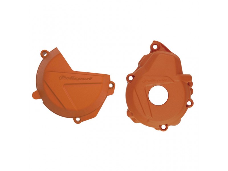 Clutch and ignition cover protector kit POLISPORT 90983 Portocaliu