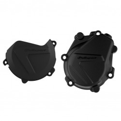 Clutch and ignition cover protector kit POLISPORT 90985 Negru