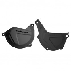 Clutch and ignition cover protector kit POLISPORT 90988 Negru