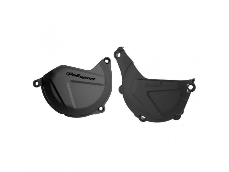 Clutch and ignition cover protector kit POLISPORT 90988 Negru