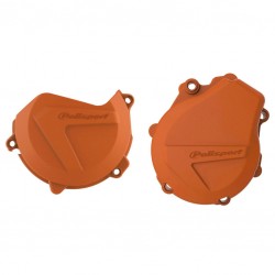 Clutch and ignition cover protector kit POLISPORT 90992 Portocaliu