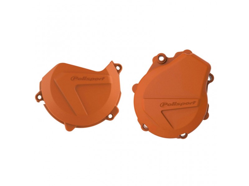 Clutch and ignition cover protector kit POLISPORT 90992 Portocaliu