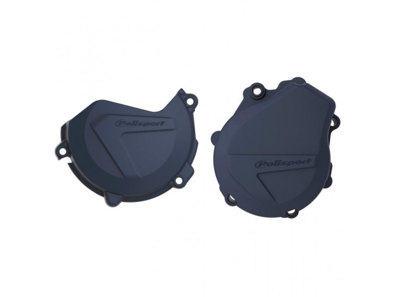 Clutch and ignition cover protector kit POLISPORT 90993 Albastru