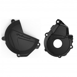 Clutch and ignition cover protector kit POLISPORT 90996 Negru