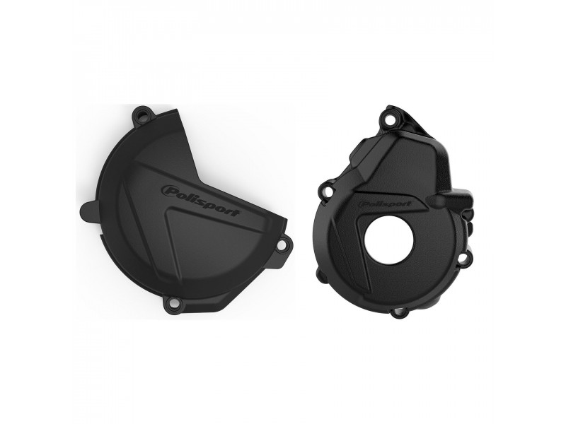 Clutch and ignition cover protector kit POLISPORT 90996 Negru