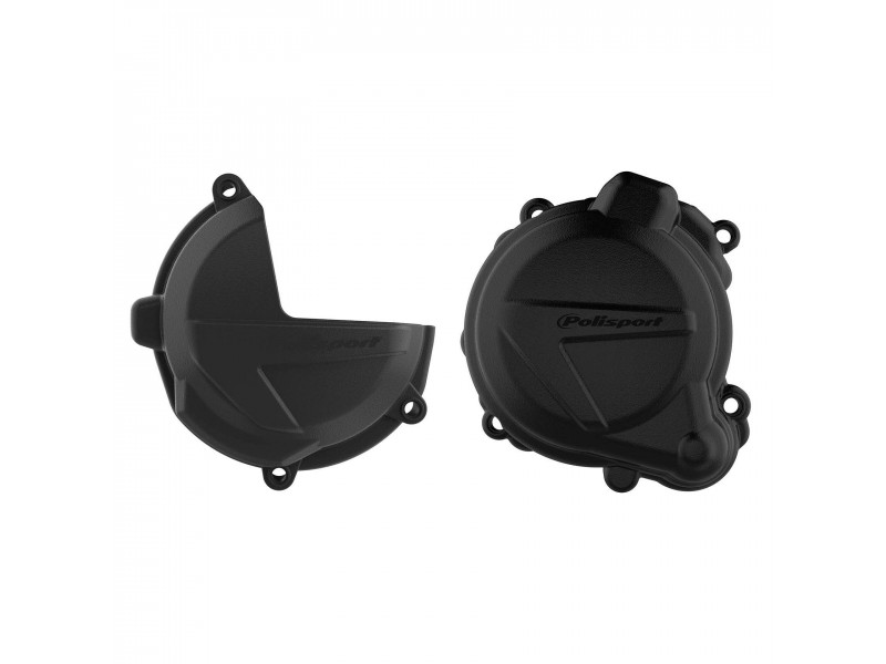Clutch and ignition cover protector kit POLISPORT 91000 Negru