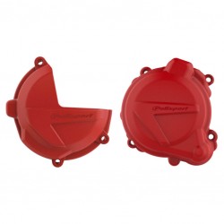 Clutch and ignition cover protector kit POLISPORT 91001 Rosu