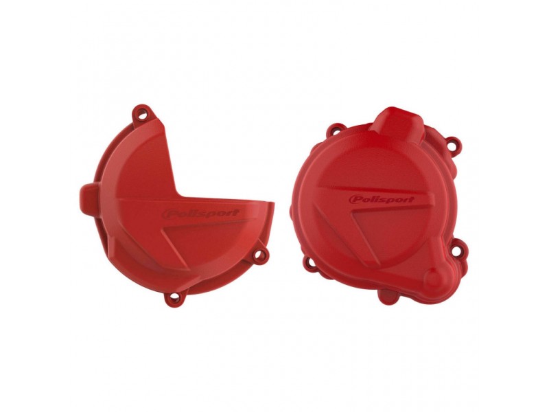 Clutch and ignition cover protector kit POLISPORT 91001 Rosu