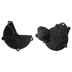 Clutch and ignition cover protector kit POLISPORT 91002 Negru