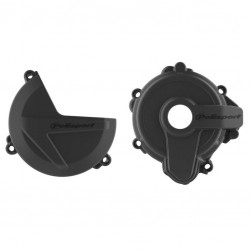 Clutch and ignition cover protector kit POLISPORT 91004 Negru