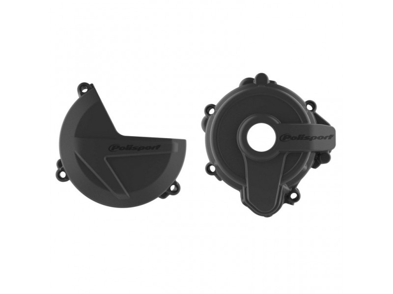 Clutch and ignition cover protector kit POLISPORT 91004 Negru