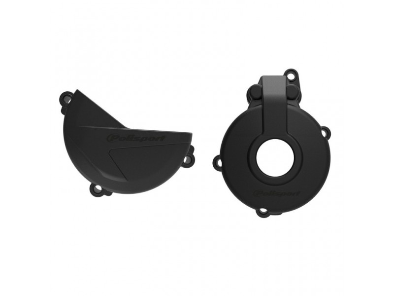 Clutch and ignition cover protector kit POLISPORT 91006 Negru