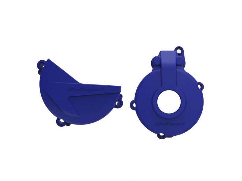 Clutch and ignition cover protector kit POLISPORT 91007 Albastru
