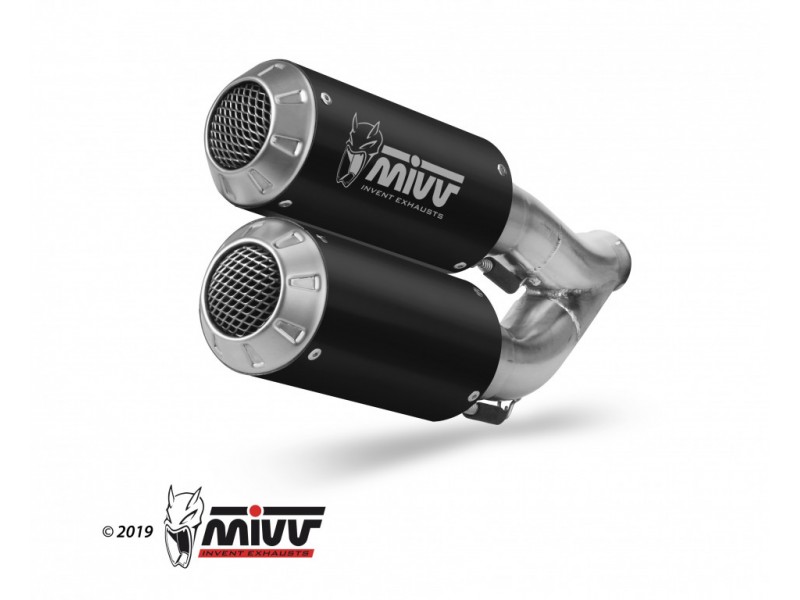 Full exhaust system 4x2x1x2 MIVV MK3 H.073.SM3B Black Stainless Steel