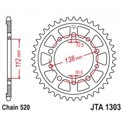 Foaie spate ALU JT JTA 1303-43BLK 43T, 520 Negru