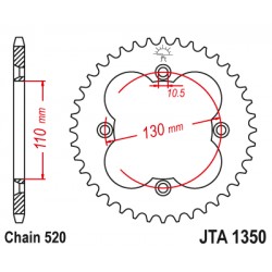 Foaie spate ALU JT JTA 1350-39BLK 39T, 520 Negru