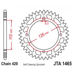 Foaie spate ALU JT JTA 1465-47BLK 47T, 420 Negru