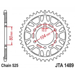 Foaie spate ALU JT JTA 1489-44BLK 44T, 525 Negru