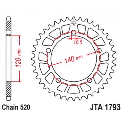 Foaie spate ALU JT JTA 1793-43BLK 43T, 520 Negru