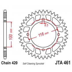 Foaie spate ALU JT JTA 461-50BLK 50T, 420 Negru