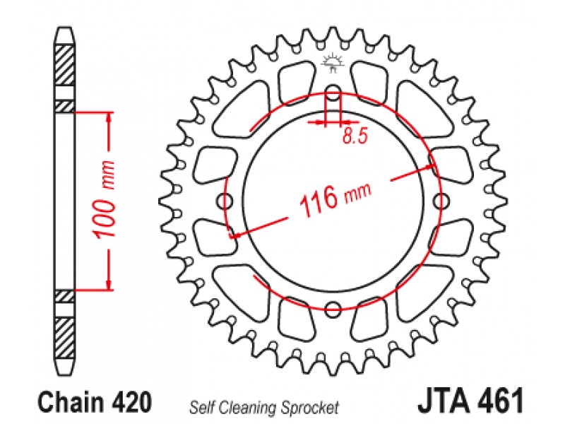 Foaie spate ALU JT JTA 461-50BLK 50T, 420 Negru Foaie spate ALU JT JTA 461-50BLK 50T, 420 Negru