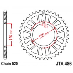 Foaie spate ALU JT JTA 486-49BLK 49T, 520 Negru