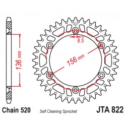 Foaie spate ALU JT JTA 822-50BLK 50T, 520 Negru