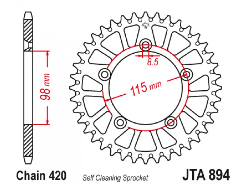 Foaie spate ALU JT JTA 894-50ORG 50T, 420 Portocaliu Foaie spate ALU JT JTA 894-50ORG 50T, 420 Portocaliu