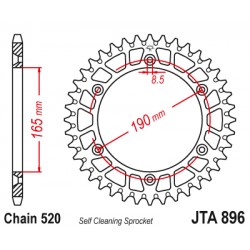 Foaie spate ALU JT JTA 896-50BLK 50T, 520 Negru