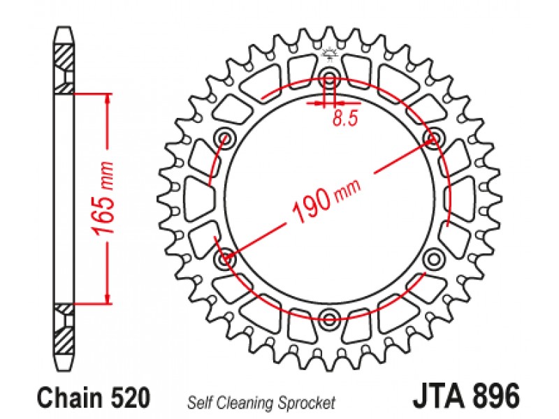 Foaie spate ALU JT JTA 896-50BLK 50T, 520 Negru Foaie spate ALU JT JTA 896-50BLK 50T, 520 Negru