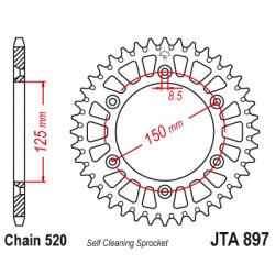 Foaie spate ALU JT JTA 897-42ORG 42T, 520 Portocaliu