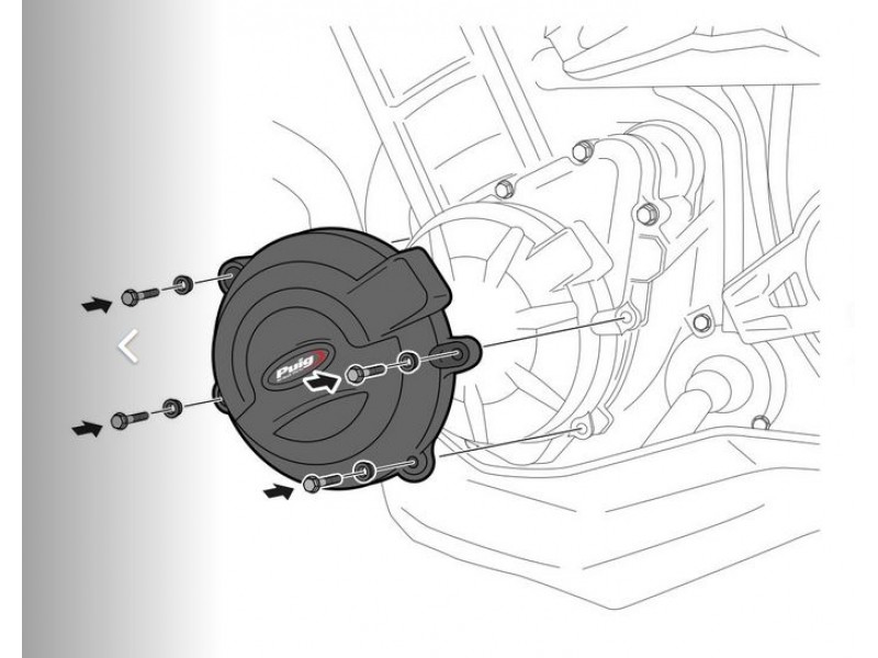 Engine protective covers PUIG 20625N Negru included right, left and alternator caps