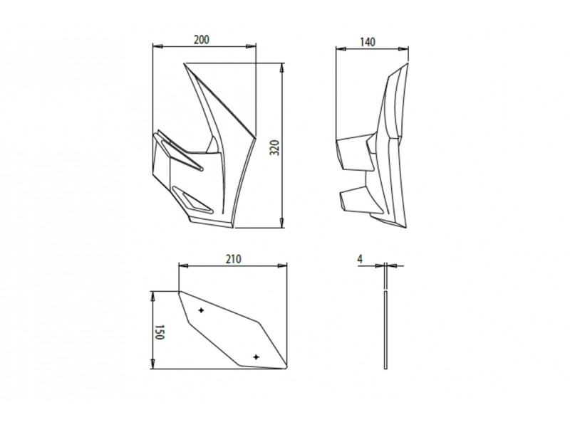 Side spoilers PUIG DOWNFORCE 20284N Negru