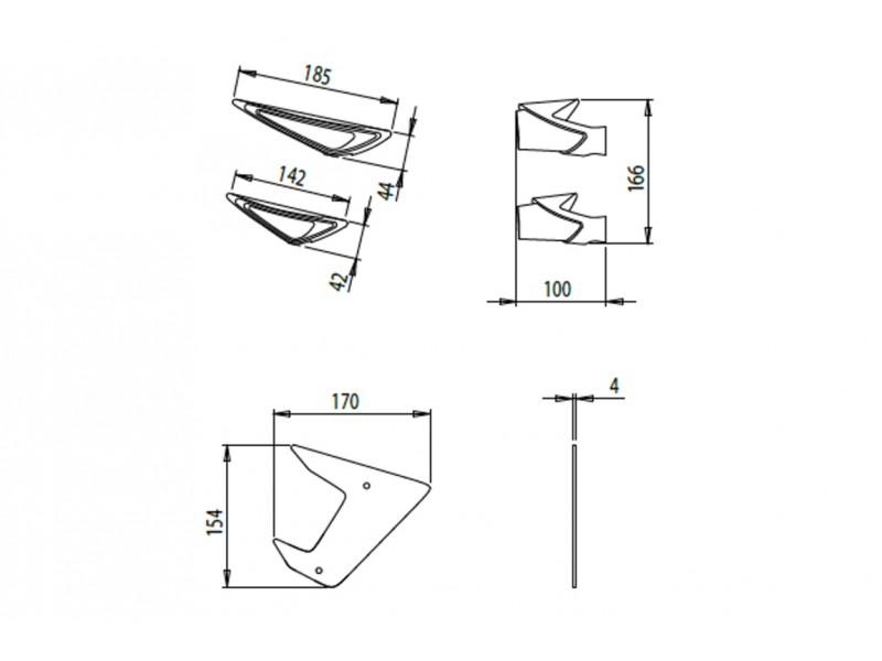 Side spoilers PUIG DOWNFORCE 20381N Negru