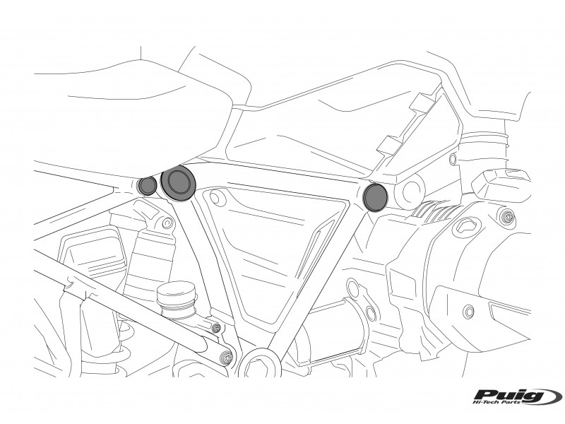 Chassis cap covers PUIG 3713N Negru