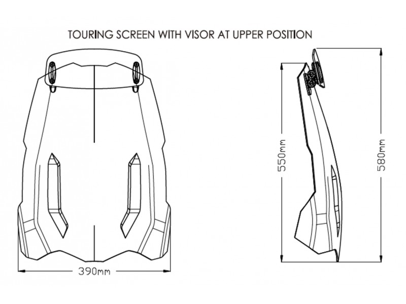 Windscreen PUIG TOURING WITH VISOR 20376H smoke Windscreen PUIG TOURING WITH VISOR 20376H smoke